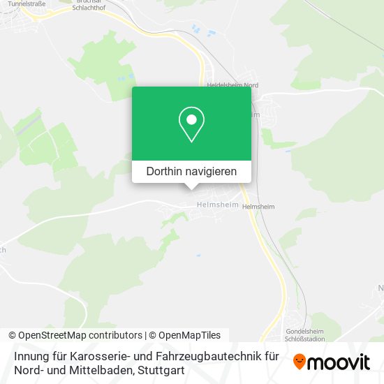 Innung für Karosserie- und Fahrzeugbautechnik für Nord- und Mittelbaden Karte