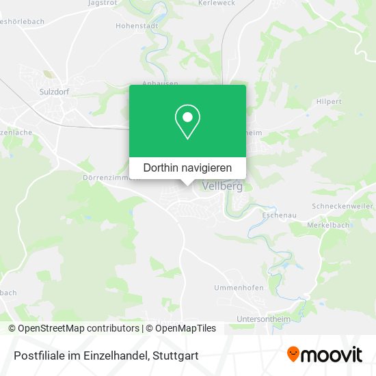 Postfiliale im Einzelhandel Karte