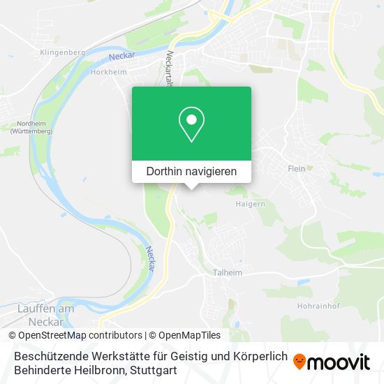 Beschützende Werkstätte für Geistig und Körperlich Behinderte Heilbronn Karte