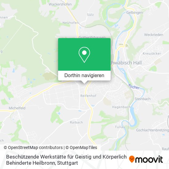 Beschützende Werkstätte für Geistig und Körperlich Behinderte Heilbronn Karte
