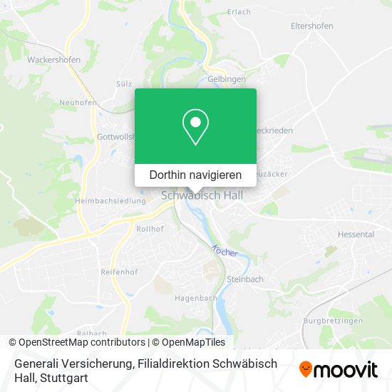 Generali Versicherung, Filialdirektion Schwäbisch Hall Karte