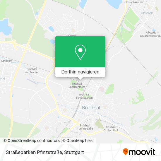 Straßeparken Pfinzstraße Karte
