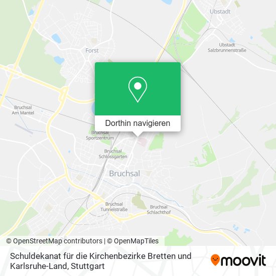 Schuldekanat für die Kirchenbezirke Bretten und Karlsruhe-Land Karte