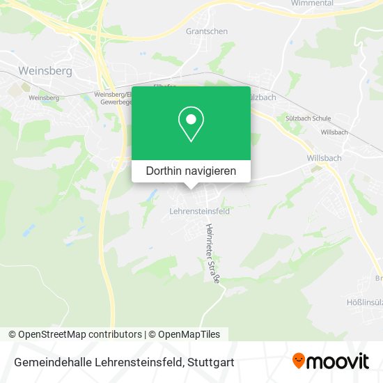 Gemeindehalle Lehrensteinsfeld Karte