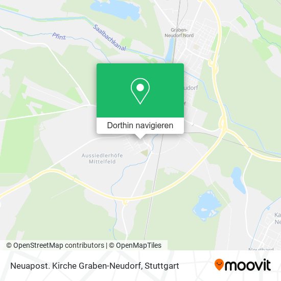 Neuapost. Kirche Graben-Neudorf Karte