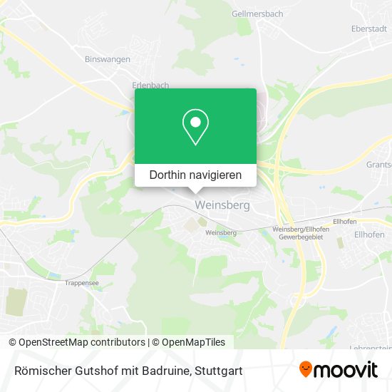 Römischer Gutshof mit Badruine Karte