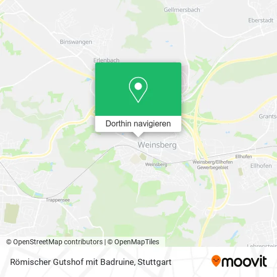 Römischer Gutshof mit Badruine Karte