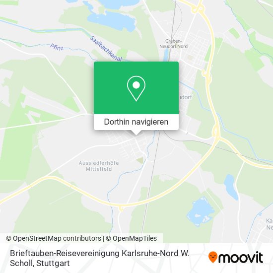 Brieftauben-Reisevereinigung Karlsruhe-Nord W. Scholl Karte