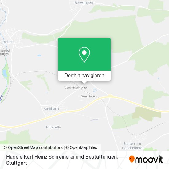 Hägele Karl-Heinz Schreinerei und Bestattungen Karte