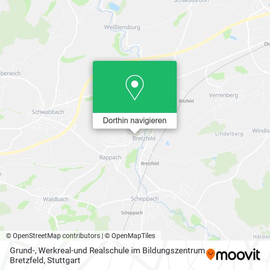 Grund-, Werkreal-und Realschule im Bildungszentrum Bretzfeld Karte