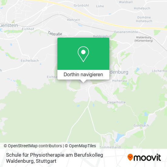 Schule für Physiotherapie am Berufskolleg Waldenburg Karte