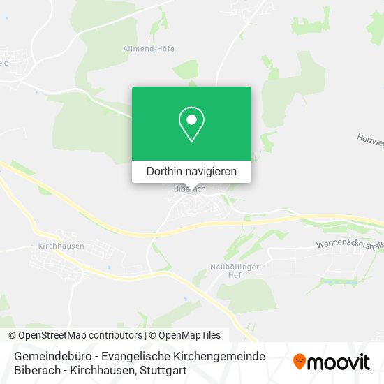 Gemeindebüro - Evangelische Kirchengemeinde Biberach - Kirchhausen Karte