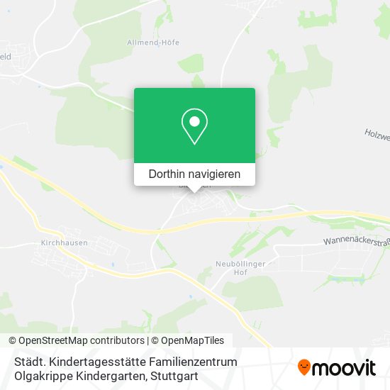 Städt. Kindertagesstätte Familienzentrum Olgakrippe Kindergarten Karte
