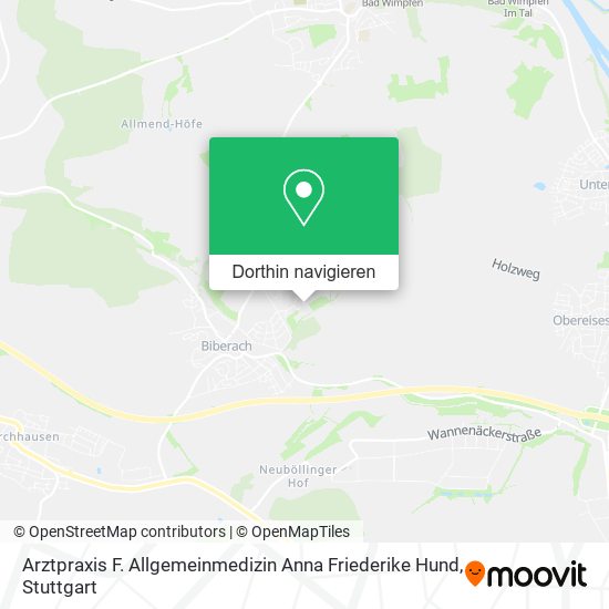 Arztpraxis F. Allgemeinmedizin Anna Friederike Hund Karte