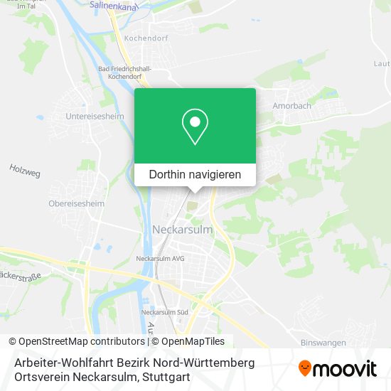 Arbeiter-Wohlfahrt Bezirk Nord-Württemberg Ortsverein Neckarsulm Karte