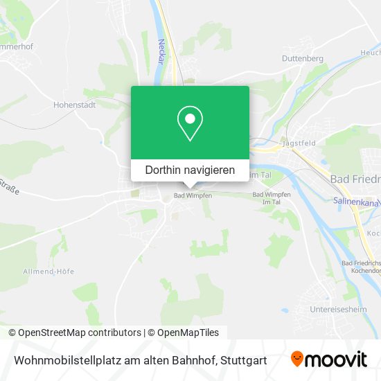 Wohnmobilstellplatz am alten Bahnhof Karte