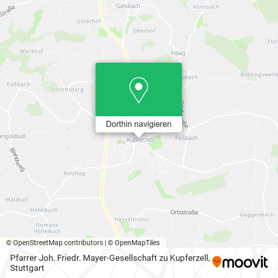 Pfarrer Joh. Friedr. Mayer-Gesellschaft zu Kupferzell Karte