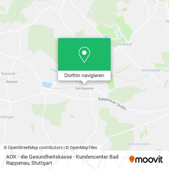 AOK - die Gesundheitskasse - Kundencenter Bad Rappenau Karte