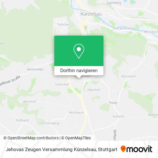 Jehovas Zeugen Versammlung Künzelsau Karte