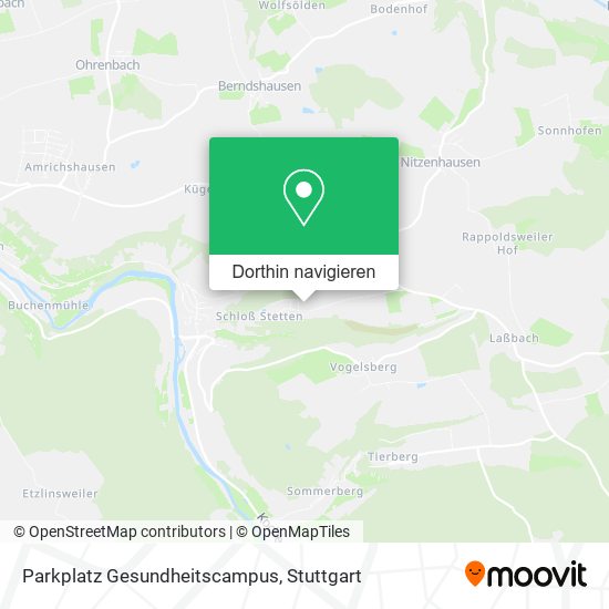 Parkplatz Gesundheitscampus Karte