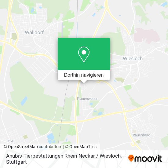 Anubis-Tierbestattungen Rhein-Neckar / Wiesloch Karte