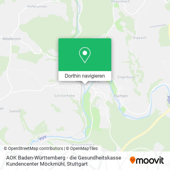 AOK Baden-Württemberg - die Gesundheitskasse Kundencenter Möckmühl Karte