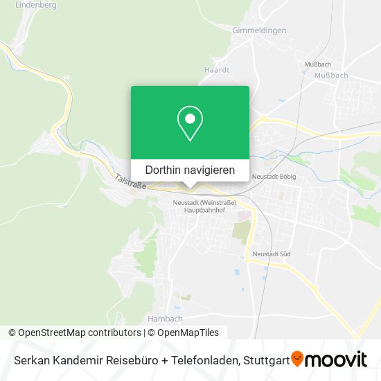 Serkan Kandemir Reisebüro + Telefonladen Karte