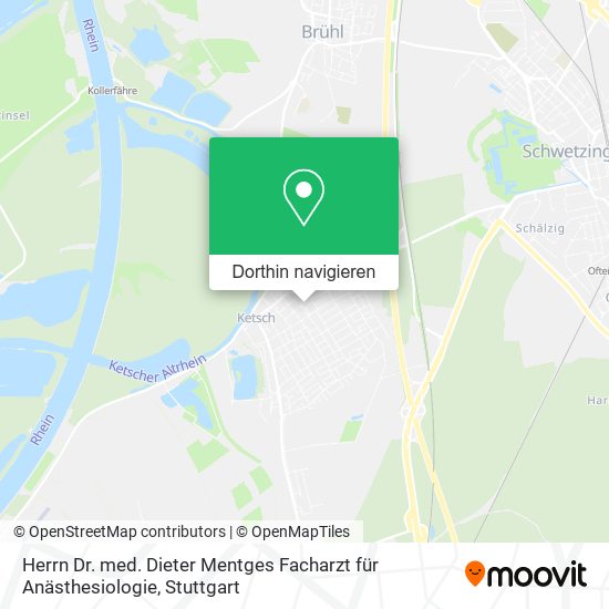 Herrn Dr. med. Dieter Mentges Facharzt für Anästhesiologie Karte