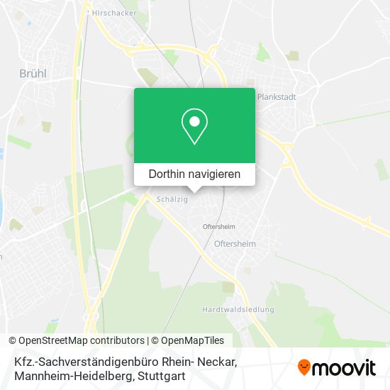 Kfz.-Sachverständigenbüro Rhein- Neckar, Mannheim-Heidelberg Karte