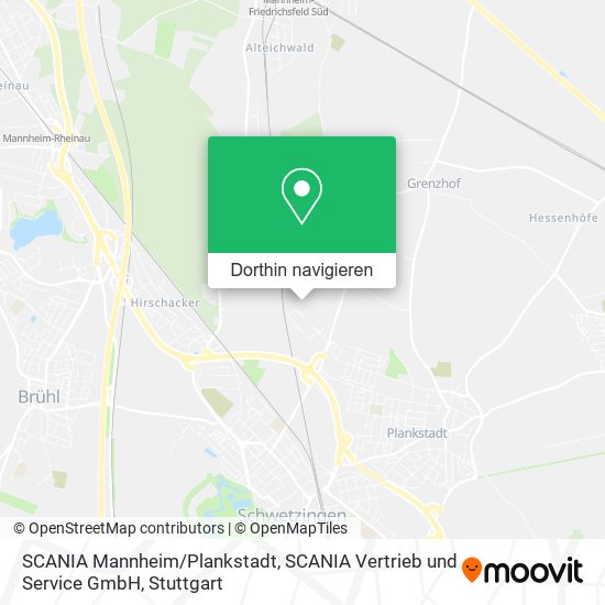 SCANIA Mannheim / Plankstadt, SCANIA Vertrieb und Service GmbH Karte