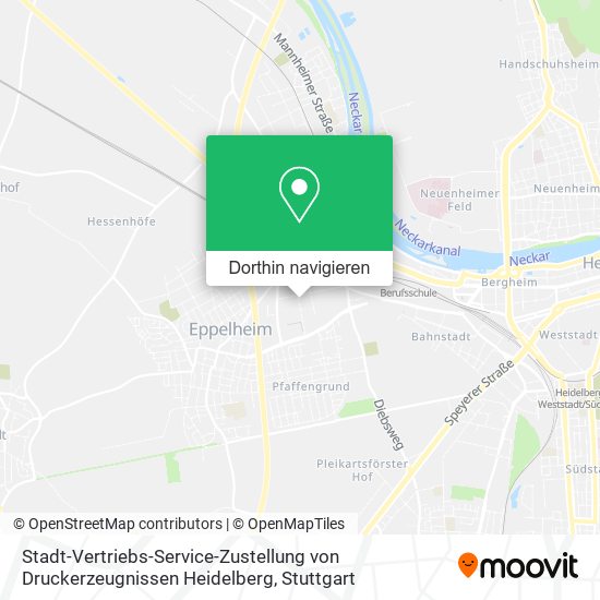 Stadt-Vertriebs-Service-Zustellung von Druckerzeugnissen Heidelberg Karte