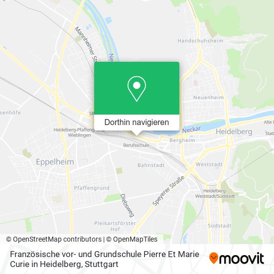 Französische vor- und Grundschule Pierre Et Marie Curie in Heidelberg Karte