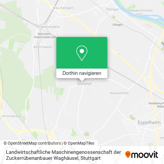 Landwirtschaftliche Maschinengenossenschaft der Zuckerrübenanbauer Waghäusel Karte