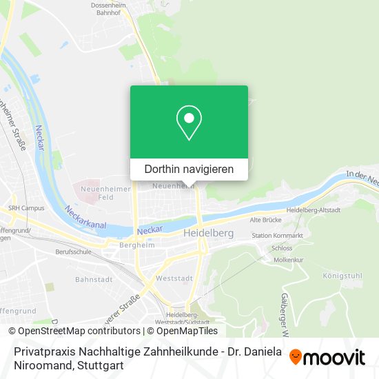 Privatpraxis Nachhaltige Zahnheilkunde - Dr. Daniela Niroomand Karte