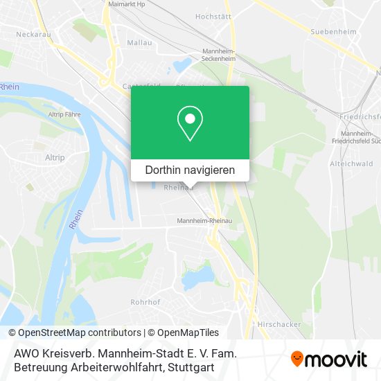 AWO Kreisverb. Mannheim-Stadt E. V. Fam. Betreuung Arbeiterwohlfahrt Karte