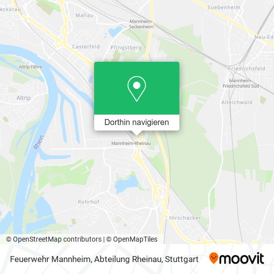 Feuerwehr Mannheim, Abteilung Rheinau Karte
