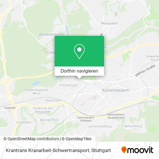 Krantrans Kranarbeit-Schwertransport Karte