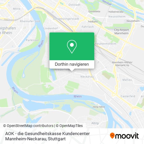 AOK - die Gesundheitskasse Kundencenter Mannheim-Neckarau Karte