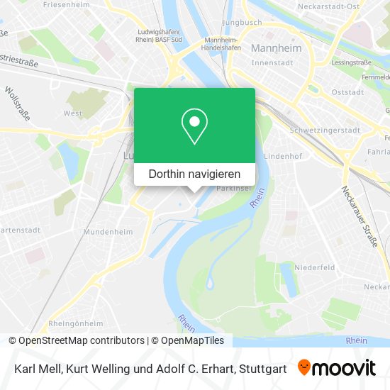 Karl Mell, Kurt Welling und Adolf C. Erhart Karte