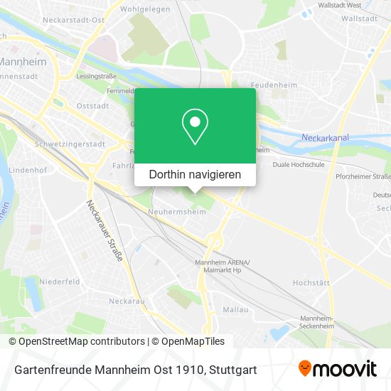 Gartenfreunde Mannheim Ost 1910 Karte
