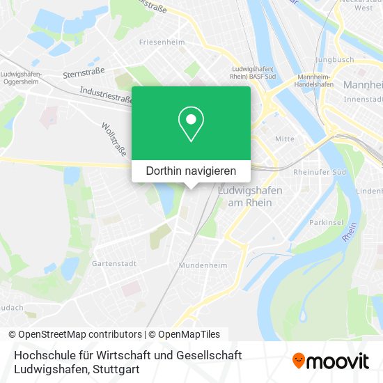 Hochschule für Wirtschaft und Gesellschaft Ludwigshafen Karte