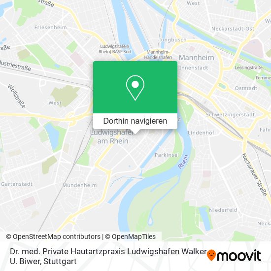 Dr. med. Private Hautartzpraxis Ludwigshafen Walker U. Biwer Karte