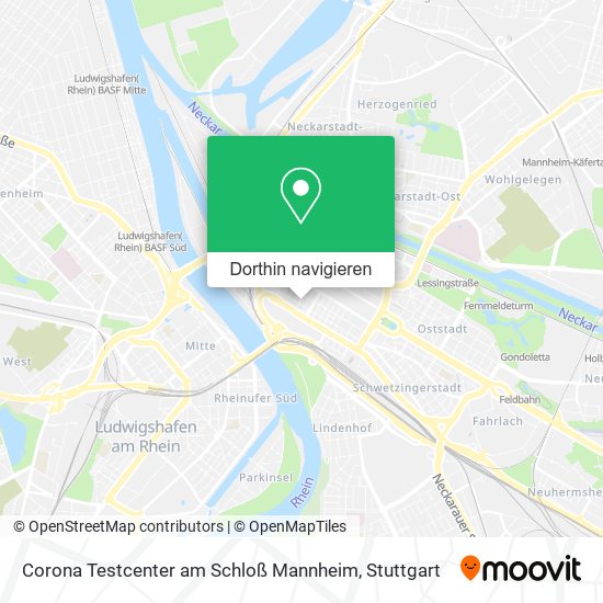 Corona Testcenter am Schloß Mannheim Karte