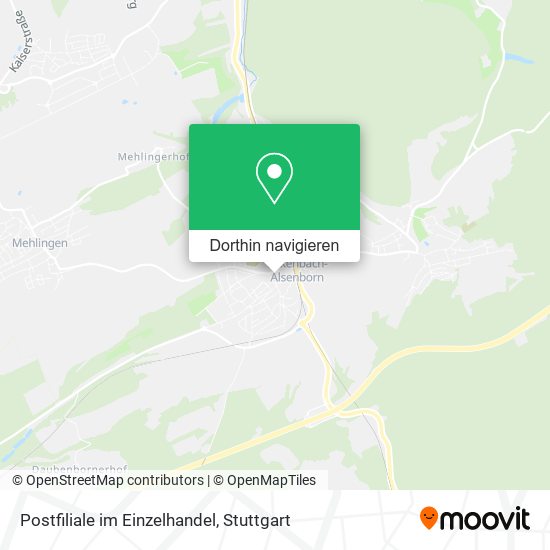 Postfiliale im Einzelhandel Karte
