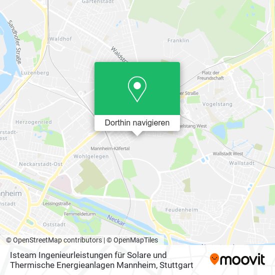 Isteam Ingenieurleistungen für Solare und Thermische Energieanlagen Mannheim Karte