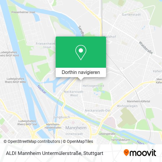 ALDI Mannheim Untermülerstraße Karte