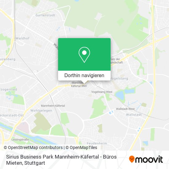 Sirius Business Park Mannheim-Käfertal - Büros Mieten Karte