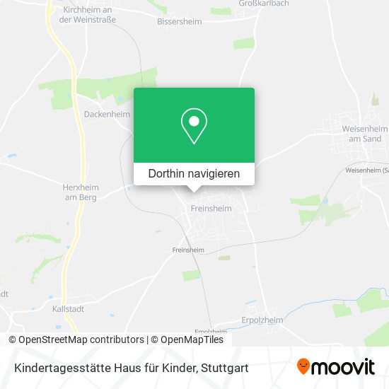Kindertagesstätte Haus für Kinder Karte