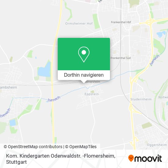 Kom. Kindergarten Odenwaldstr. -Flomersheim Karte