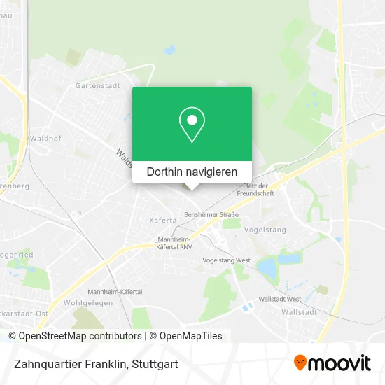 Zahnquartier Franklin Karte